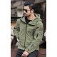  Pure Color Hooded Zipper Men's Short Coats