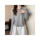  2022 Pure Color Hooded Long Sleeve Sweater