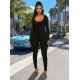  Pure Color U Neck Women's Skinny Jumpsuit