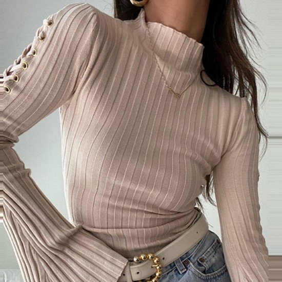 Tie Wrap Designer Solid Long Sleeve Bodysuits