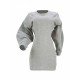  Leisure Pure Color Hollowed-out Women's Long Sleeve Dress