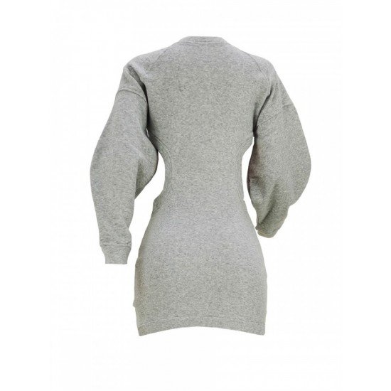  Leisure Pure Color Hollowed-out Women's Long Sleeve Dress