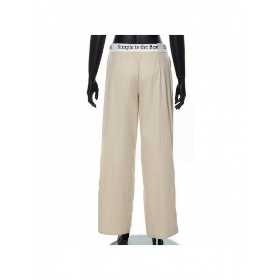  Autumn Casual Pure Color Straight Leg Pants