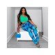  2022 Summer Blue Printing Long Pants For Women