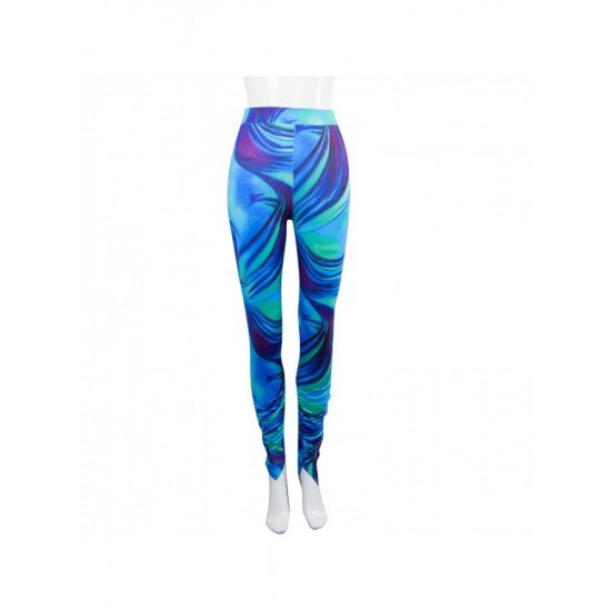  2022 Summer Blue Printing Long Pants For Women