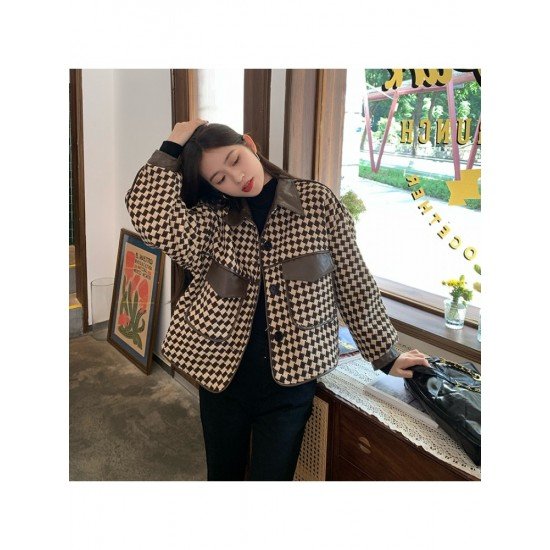  2022 New Versatile Houndstooth Women's Short Jacket