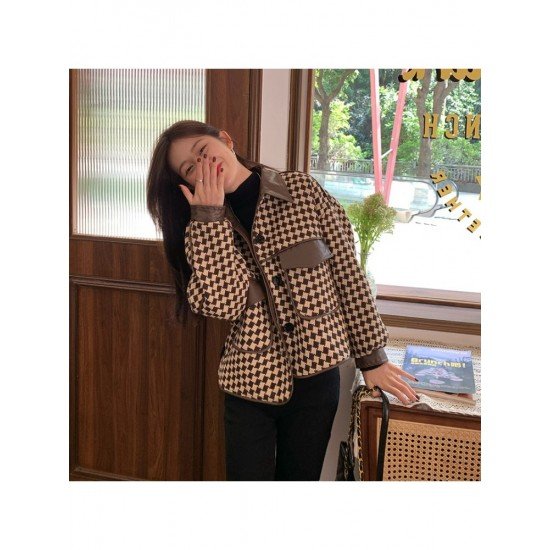  2022 New Versatile Houndstooth Women's Short Jacket