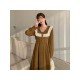  College Style Doll Collar Corduroy Long Sleeve Dress