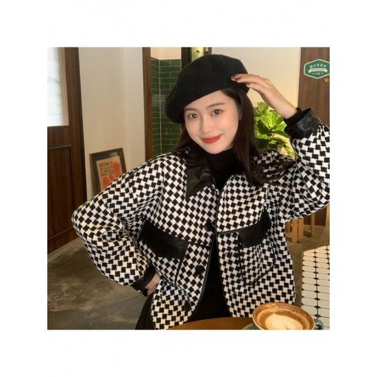  2022 New Versatile Houndstooth Women's Short Jacket