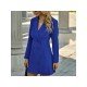  Pure Color Temperament Lapel Women's Long Sleeve Dress