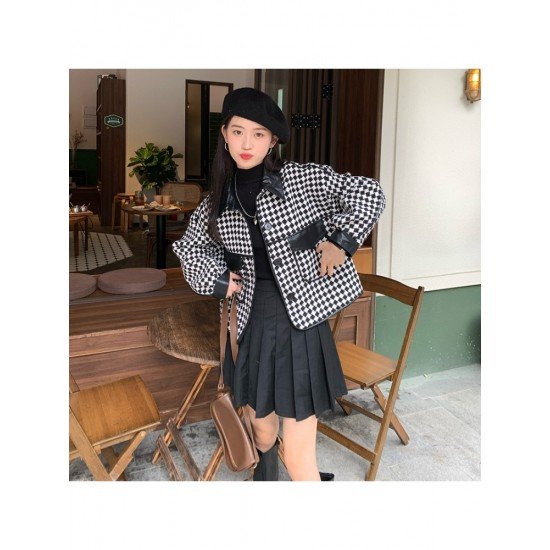  2022 New Versatile Houndstooth Women's Short Jacket