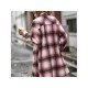  Temperament Leisure Plaid Women's Long Sleeve Coats