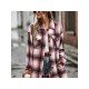  Temperament Leisure Plaid Women's Long Sleeve Coats