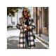  Temperament Leisure Plaid Women's Long Sleeve Coats