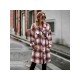  Temperament Leisure Plaid Women's Long Sleeve Coats