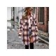  Temperament Leisure Plaid Women's Long Sleeve Coats