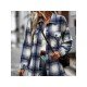  Temperament Leisure Plaid Women's Long Sleeve Coats