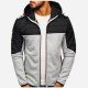 Patchwork Hooded Collar Men Spring Coats