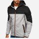 Patchwork Hooded Collar Men Spring Coats