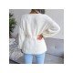  Pure Color V Neck Women's Knitted Sweater