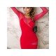  Women's Mesh Patchwork Round Neck Hip Dress