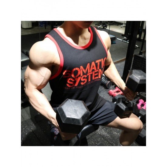 Gym Sleeveless Printed Muscle Tank Tops For Men