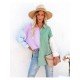  Summer Contrast Color Temperament Long Sleeve Shirt