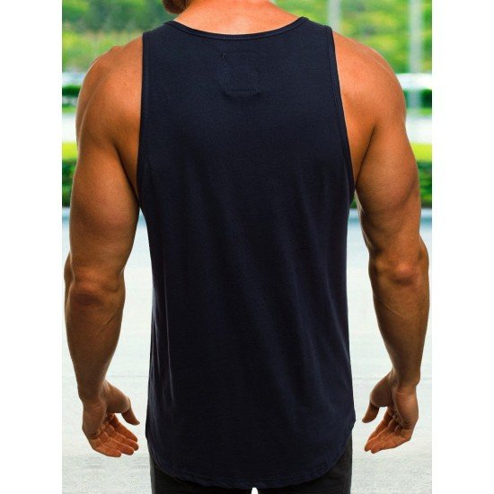 Summer Sports Letter Printed Sleeve Men Tank Tops