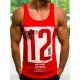 Summer Sports Letter Printed Sleeve Men Tank Tops