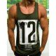 Summer Sports Letter Printed Sleeve Men Tank Tops