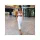 Summer White Matching Maxi Skirt And Cropped Top Sets