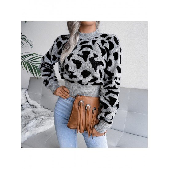  Casual Printing Long Sleeve Women's Sweater