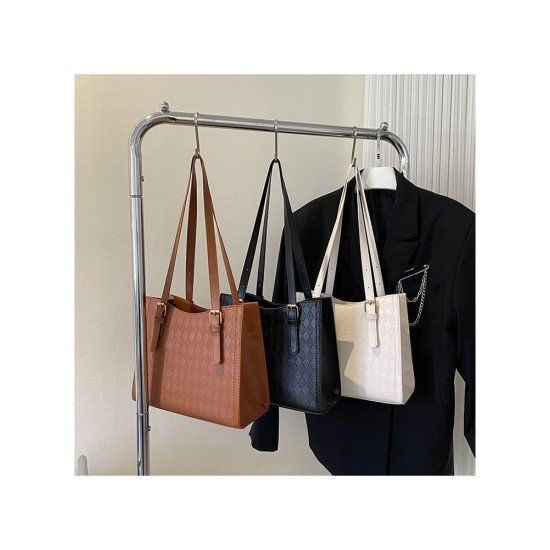 Rhombus White Shoulder Tote Bags For Ladies