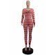 Striped Casual Long Sleeve Jumpsuits For Women