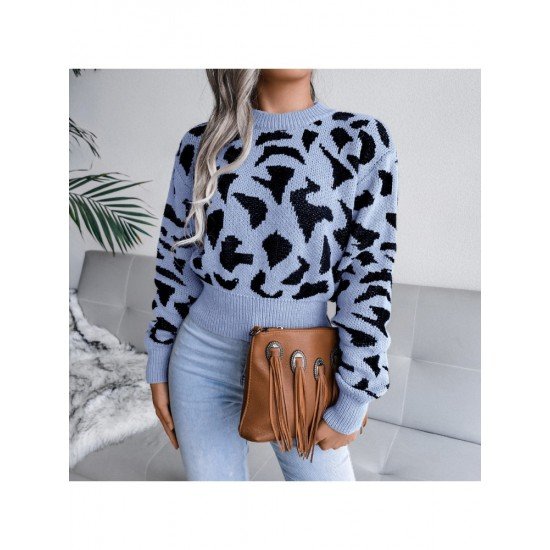  Casual Printing Long Sleeve Women's Sweater