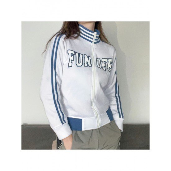  2022 Fall Letter Printing Striped Casual Hoodie