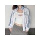  2022 Fall Letter Printing Striped Casual Hoodie