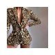 Gradient Color Leopard Blazer And Short Suit Sets