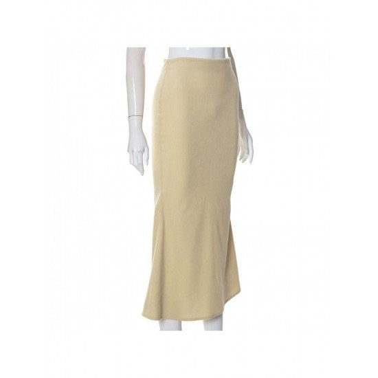  2022 Autumn Split Hem Pure Color Women's Skirt