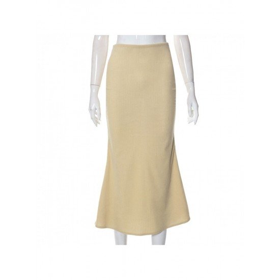  2022 Autumn Split Hem Pure Color Women's Skirt