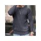  2022 Pure Color Round Ncek Men's Knitted Sweater