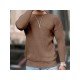  2022 Pure Color Round Ncek Men's Knitted Sweater