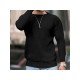  2022 Pure Color Round Ncek Men's Knitted Sweater