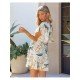  Casual V Neck Printing Women's Short Sleeve Dress