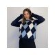 Preppy Style Rhombus Ladies Pullover Sweaters