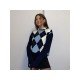 Preppy Style Rhombus Ladies Pullover Sweaters