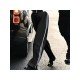 Casual Black Straight Leg Drawstring Trousers For Women