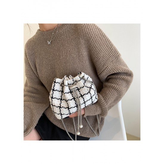  Fashion Plaid Shoulder Bag For Women