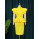  Pure Color Round Neck Women's Short Sleeve Dress