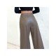  2022 PU Leather Pure Color Women's Pants